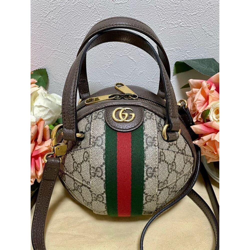 Gucci GG Supreme Ophidia Sherry shoulder bag handbag ball shaped